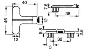 Deurdemper kunststof 40 mm. Bruin