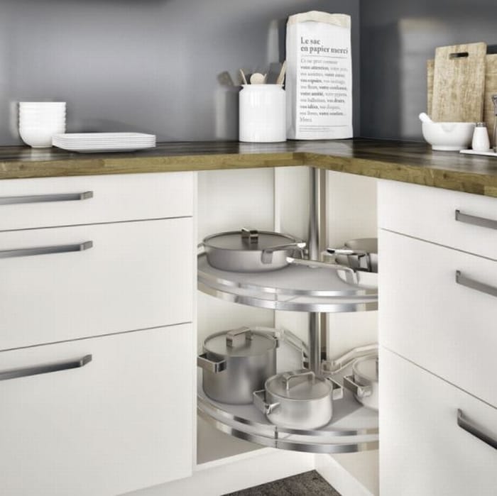 ES71 carrouselkast beslag compleet Wit-Zilver (zonder kruis)