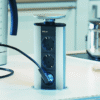 Evoline Powerport 3ST stopcontact rvs/alu/zwart. Evoline Powerport 3ST stopcontact rvs/alu/zwart.
