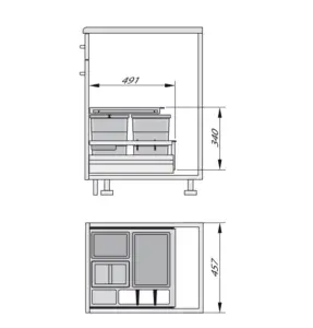 Hailo Separato K50 34 liter Grijs.