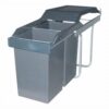 Hailo-Tandem-1-Uittrek-30-liter-afvalemmer-grijs-zilver-1 Hailo Tandem 1 - Uittrek 30 liter Grijs -Zilver.