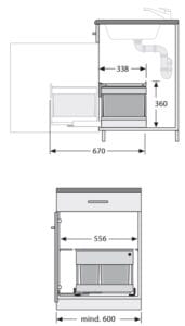 Hailo Tandem S Plus Automatic 30 liter Grijs-Zilver