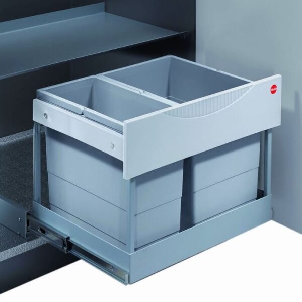 Hailo Tandem-S-Plus-Automatic 30 liter afvalemmer grijs-zilv