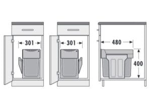 Hailo Tandem de Luxe Terzett -Volledig uittrekbaar 30 liter Grijs.