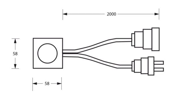 Schakelaar met 2000mm kabel - Wit. keukenrepareren.nl