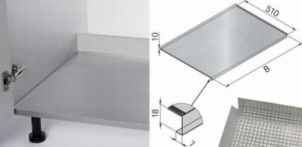 Spoelkast bescherming Aluminium 561 x 510 x 0