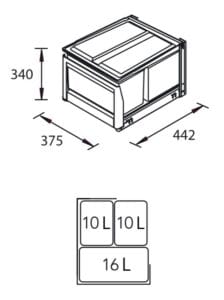Stala model 3 SK 36 liter Wit.