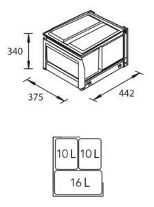 Stala model 3 SK 36 liter Wit.