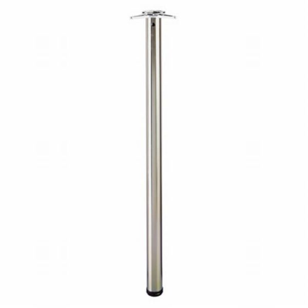 Tafelpoot barhoogte standaard inox-look.