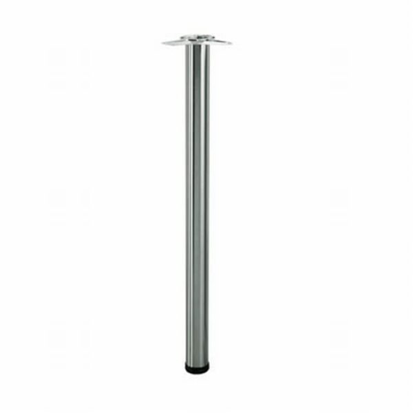 Tafelpoot superlang standaard inox-look.